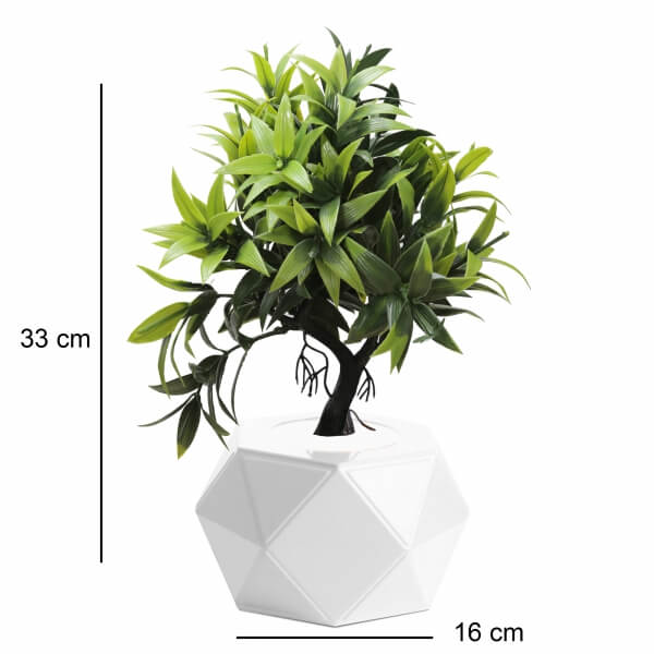 Homing Artificial Bonsai Plant White Pot - 33 cm 241547