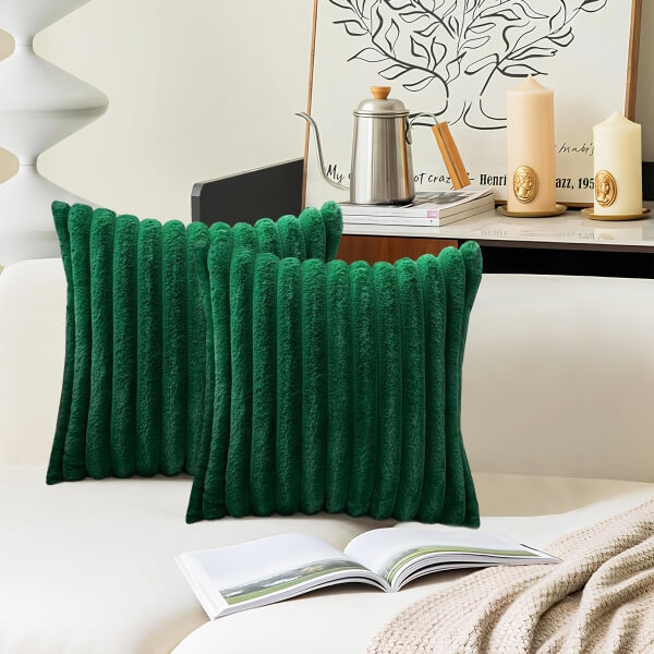 Homing Soft Plush Fabric 2-Piece Throw Pillow Green 241550