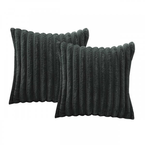 Homing Soft Plush Fabric 2-Piece Throw Pillow Anthracite 241552