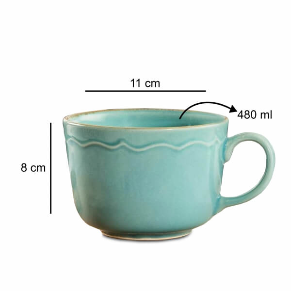 Homing Koffie Mug Turquoise 480 ml