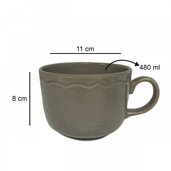 Homing Koffie Mug Brown Gray 480 ml