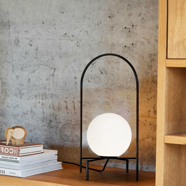 Homing Moon Black Metal Glass Table Lamp