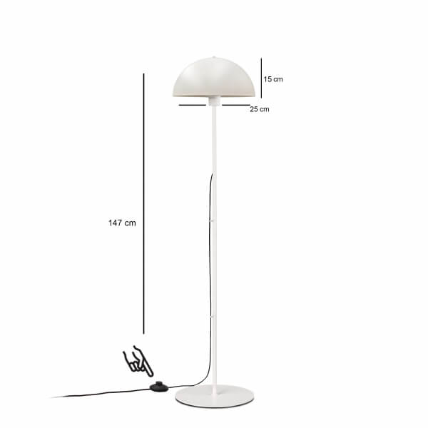 Homing Ryka Cream Metal Floor Lamp 241610