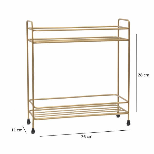 Homing 2 Tier Shelf Bathroom Kitchen Organizer Gold 241616