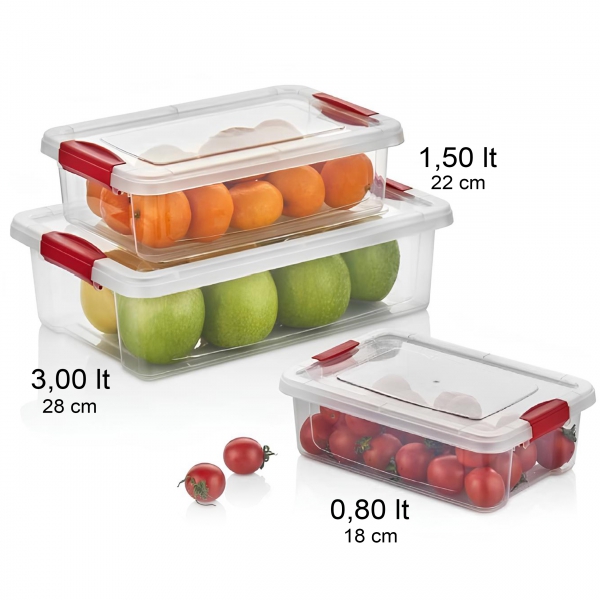 Homing Multi-Purpose Deep Freezer and Refrigerator Storage Container Set of 3 241622