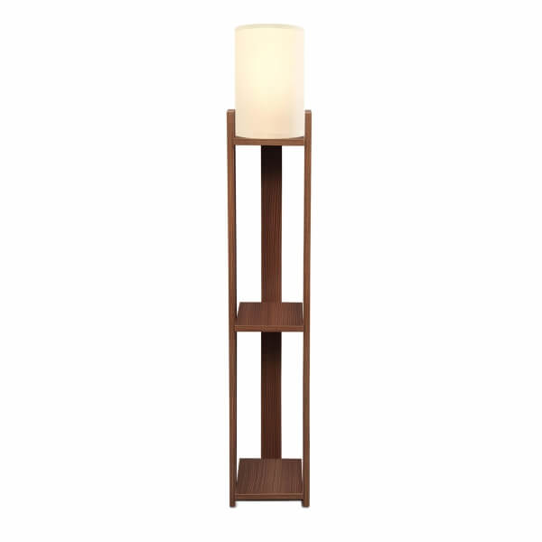 Homing Verona Wooden Shelf Floor Lamp Walnut 241639