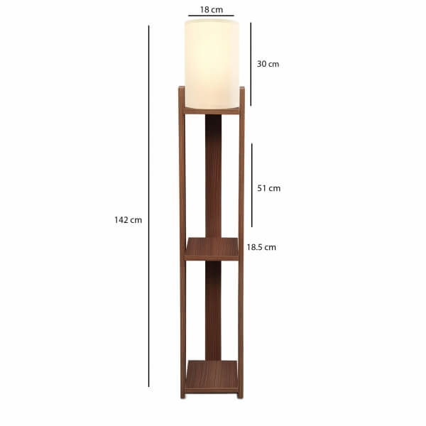 Homing Verona Wooden Shelf Floor Lamp Walnut 241639