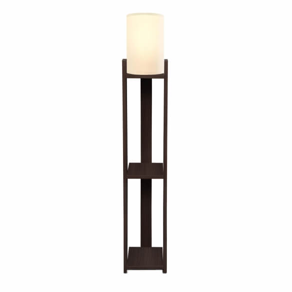 Homing Verona Wooden Shelf Floor Lamp Dark Wenge 241648