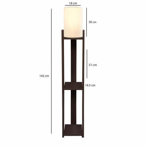 Homing Verona Wooden Shelf Floor Lamp Dark Wenge 241648