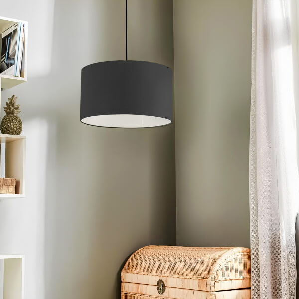 Homing Demountable Fabric Pendant Lamp Chandelier Anthracite 37 cm