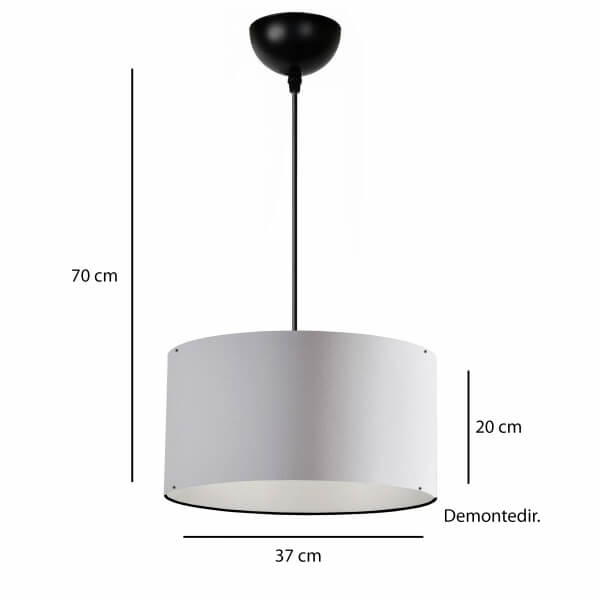 Homing Demountable Fabric Pendant Lamp Chandelier Ecru 37 cm