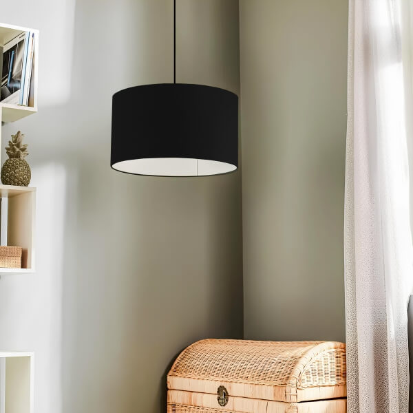 Homing Demountable Fabric Pendant Lamp Chandelier Black 37 cm