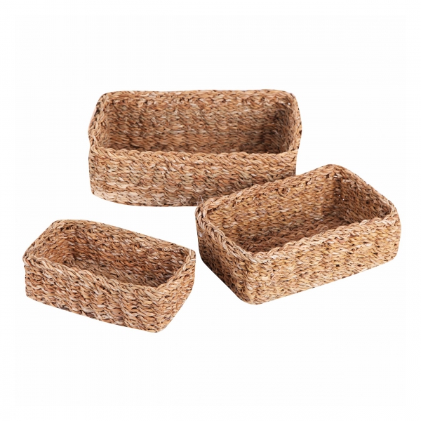 Homing 3 Pieces Round Organizer Basket Beige 241680