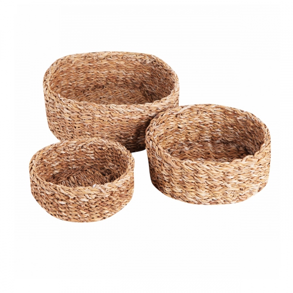 Homing 3 Pieces Square Organizer Basket Beige 241681