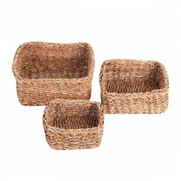 Homing Set of 3 Rectangular Organizer Basket Beige 241682