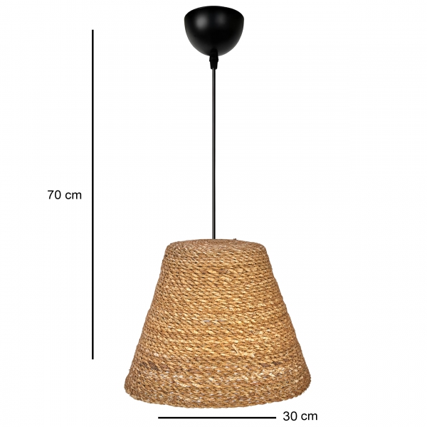 Homing Conical Style Beige Wicker Pendant Lamp No:4 241691