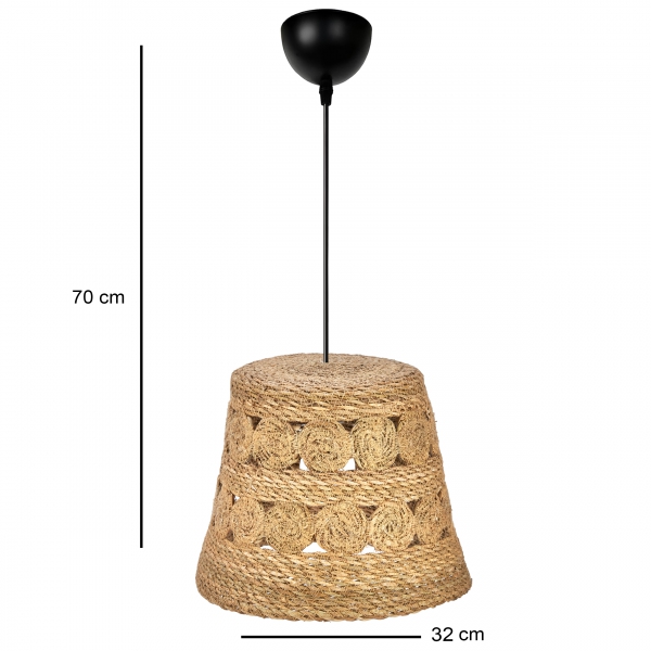 Homing Natural Two Patterned Beige Wicker Pendant Lamp No:5 241692