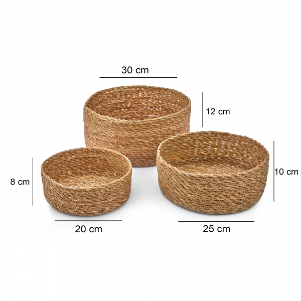 Homing 3-Piece Basket Round Organizer Basket 241696