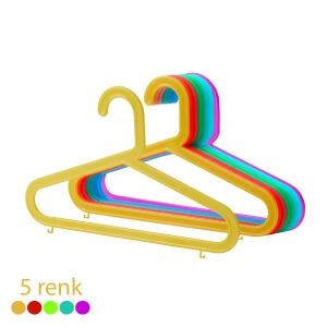 Homing Multi-Colored Children's Clothes Hanger Set 5 Colors 